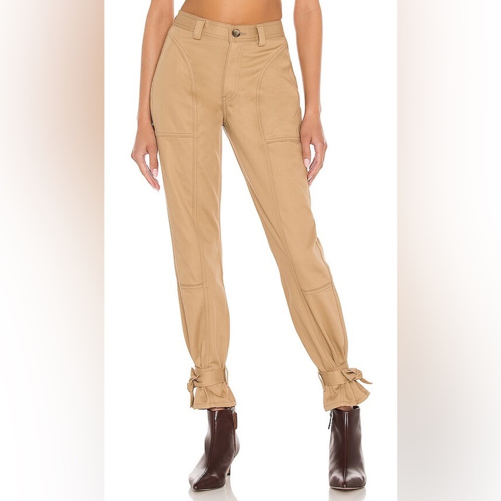 TRAVE Darcy High Rise Cinched Ankle Trouse Pants in Blondie Beige Size 28